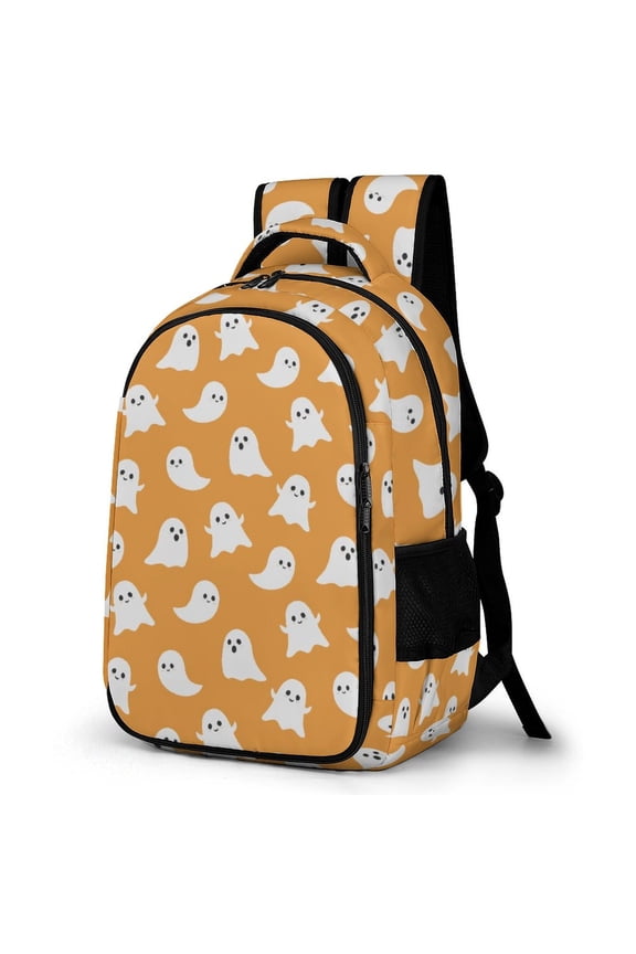 Phantom Design Water-Resistant Backpack for Business Travel & – Expandable 17" Laptop Compartment with Anti-Theft Pockets, Durable Polyester for Professionals (Halloween Office Essentials)