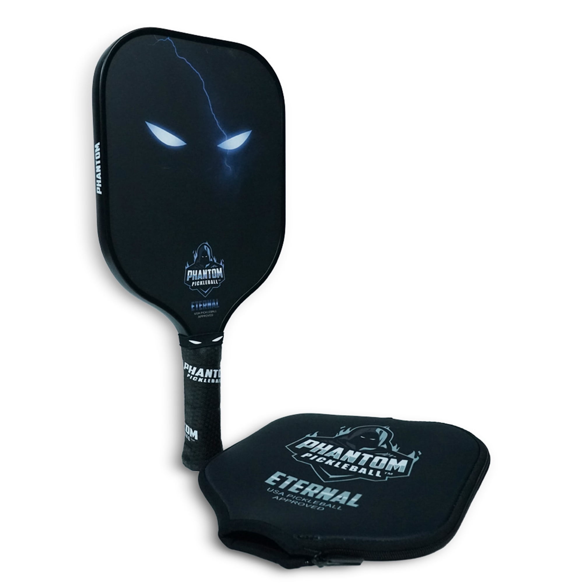 Phantom Eternal (Gray) 14mm T700 Carbon Fiber Pickleball Paddle with Cover