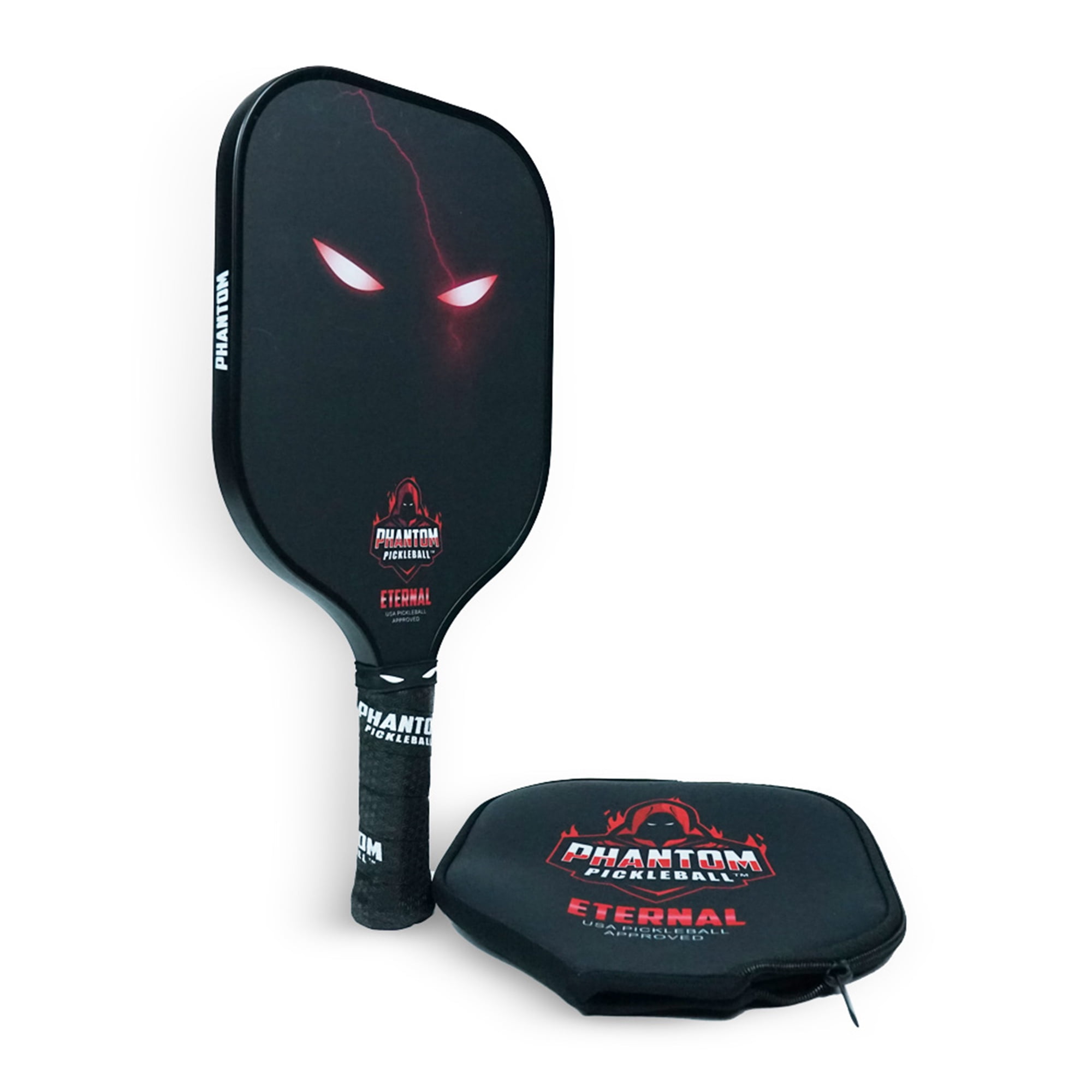 Phantom Eternal (Red) 14mm T700 Carbon Fiber Pickleball Paddle with Cover