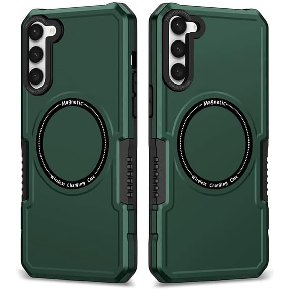 Phantom Eye Magnetic Case, Full Wrap Case, Shockproof and Wear-Resistant, Simple Design for Samsung Galaxy S23 S22 S21 S20 Ultra Plus FE Note20 Phone Case (Green,S21 FE)