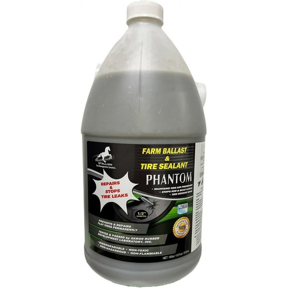 Phantom Farm Ballast and Tire Sealant - Superior Performance - Tire Repair - Stop Leaks Extend Tire Life All Weather Slow Speed ARDL Approved (1 Gal Jug, Phantom)