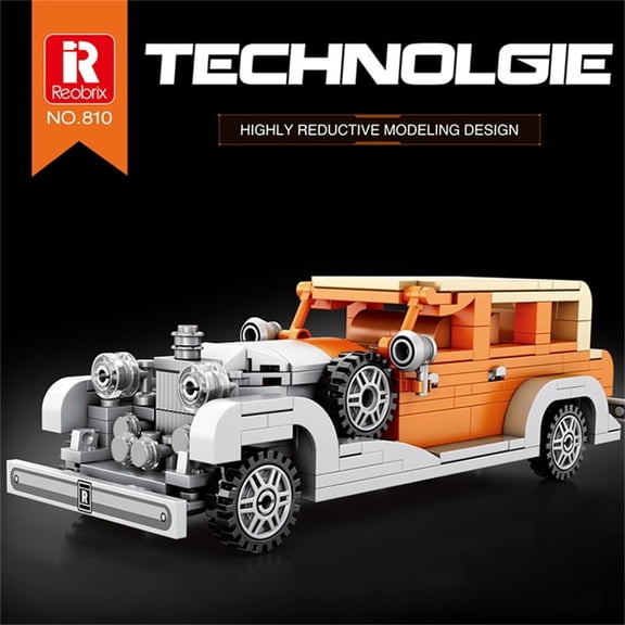 Reobrix RR Phantom II Vintage Classic Car Building Blocks Set, 304 PCS Retro Luxury Vehicle Bricks Toy, Perfect Gift for Kids and Adults Aged 8+