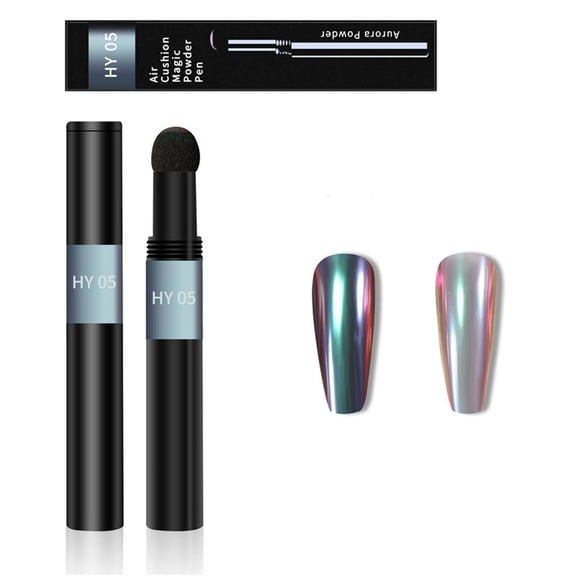 Phantom Magic Cushion Pen Hy-05 - Mirror Effect Nail Powder Cushion Pen, Gold & Silver Sponge Applicator for Manicure, Nail Pen Easter Mother'S Day Jia Pian Makeup Organizers
