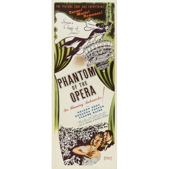 Phantom Of The Opera Insert Movie Poster 14x36 Color Category: Multi, Unframed, Ages: Adults