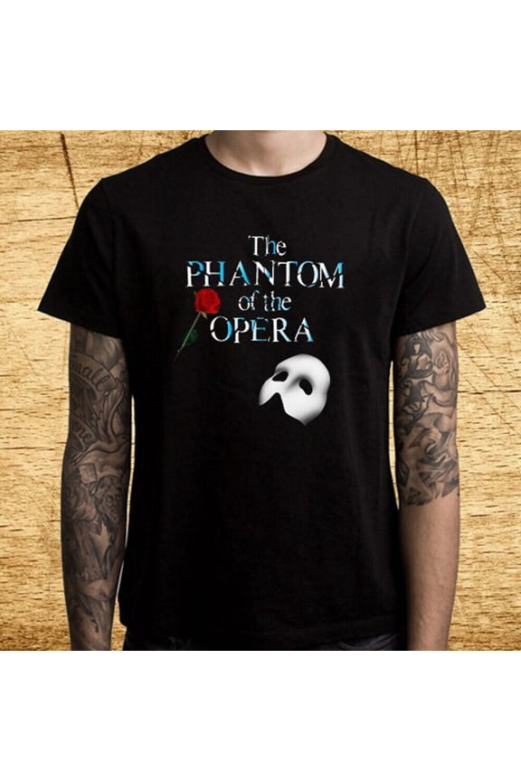 Phantom Of The Opera Musical Mask Men's Black T-Shirt Size S-5XL