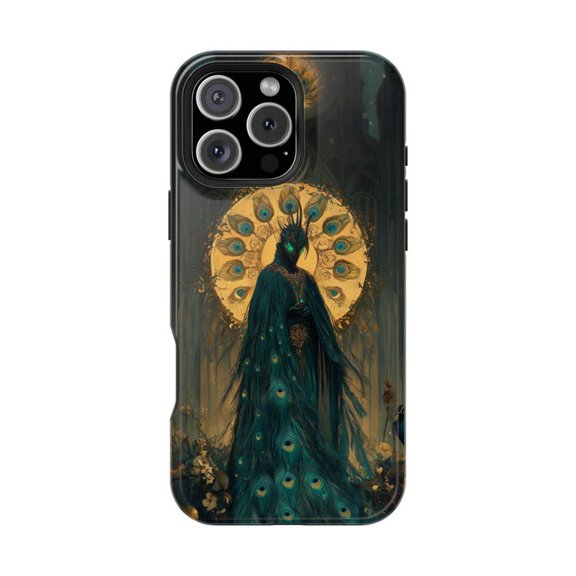Phantom Peacock Feathers Specter Warrior Fantasy Artistic Phone Case for iPhone 11 12 13 14 15 16 17 Pro Max