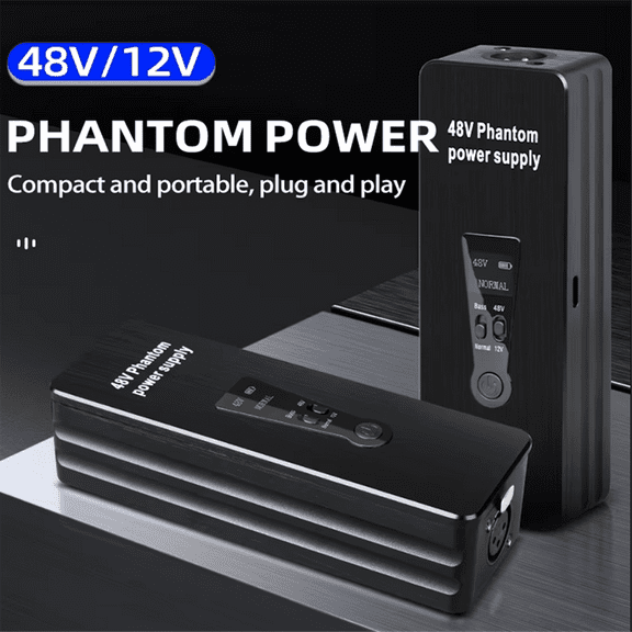 Phantom Power Supply 48V Microphone Amplifier Rechargeable