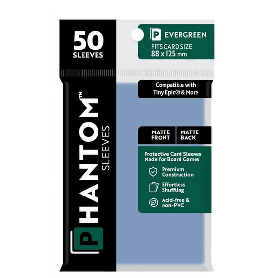 Phantom Sleeves: "Evergreen Size" (88mm x 125mm) - Matte/Matte (50) (Compatible with: Tiny Epic® and More)