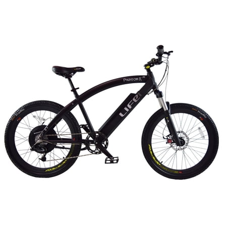 Phantom XR 400 Black Cruiser Electric Bike Life EV E-Bike All-Terrain 26" Bicycle