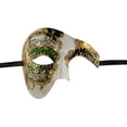 thumbnail image 1 of Phantom of the Opera Inspired Venetian Musical Masquerade Mask, Green & Gold, 1 of 1