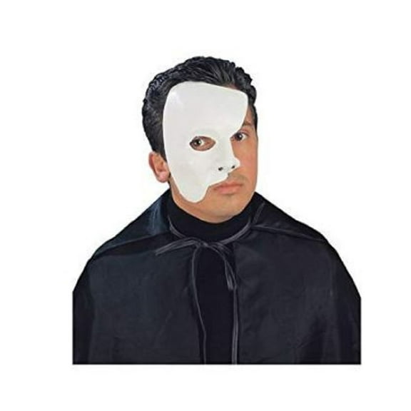 Adult's White Phantom Half Mask Costume Accessory