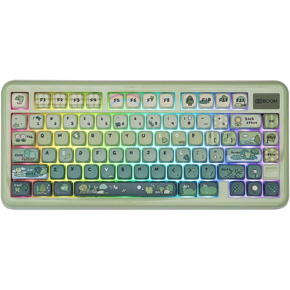 Phantom81 Lite 75% Gasket Mechanical Keyboard, QMK&VIA Programmable, 3 Modes Wireless Gaming Keyboard, RGB Backlights, ABS Case + UV Tech, Hot-Swappable for Windows/Mac/Linux (Green)