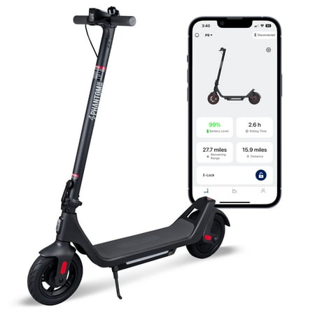 Phantomgogo Foldable Electric Scooter for Adult - Powerful 400W Motor, 28 Miles Range, 15.5 Mph, Intelligent Light, Eco-Friendly, Perfect for Adult Commuters with 10 inch Wheels