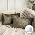 thumbnail image 1 of Phantoscope 12” x 20” Gilding Velvet Dark Brown Polyester Decorative Pillows with Inserts (2 Count), 1 of 6