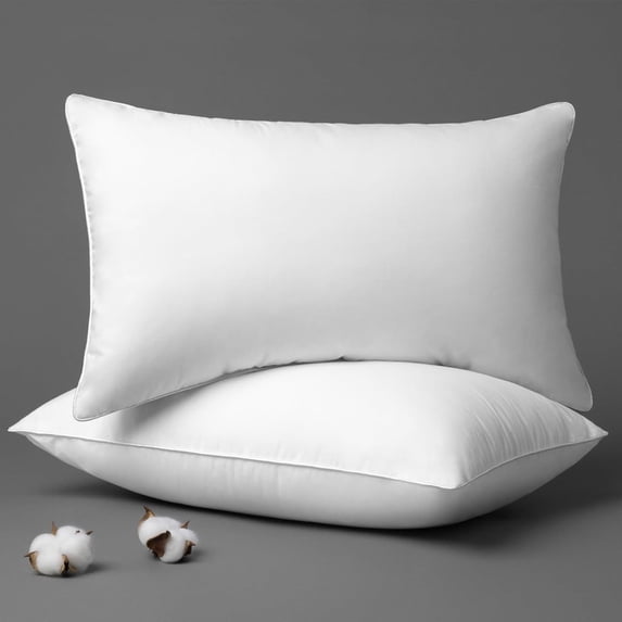 Phantoscope 12x20 Throw Pillow Inserts Set of 2, 100% Cotton Cover Decorative Lumbar Pillow Forms, Soft Fluffy Hypoallergenic Cushion Inserts for Couch Sofa Bed
