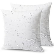 Phantoscope 16 x 16 Outdoor Pillow Inserts - Pack of 2 Square Form Water Resistant Decorative Throw Pillows, Made in USA