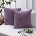 thumbnail image 1 of Phantoscope Textural Faux Linen Series Decorative Throw Pillow, 18” x 18”, Light Purple, 2 Pack, 1 of 6