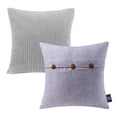 thumbnail image 1 of Phantoscope 18” x 18” Light Gray & Light Purple Striped Velvet Throw Pillows, 2 Count, 1 of 7