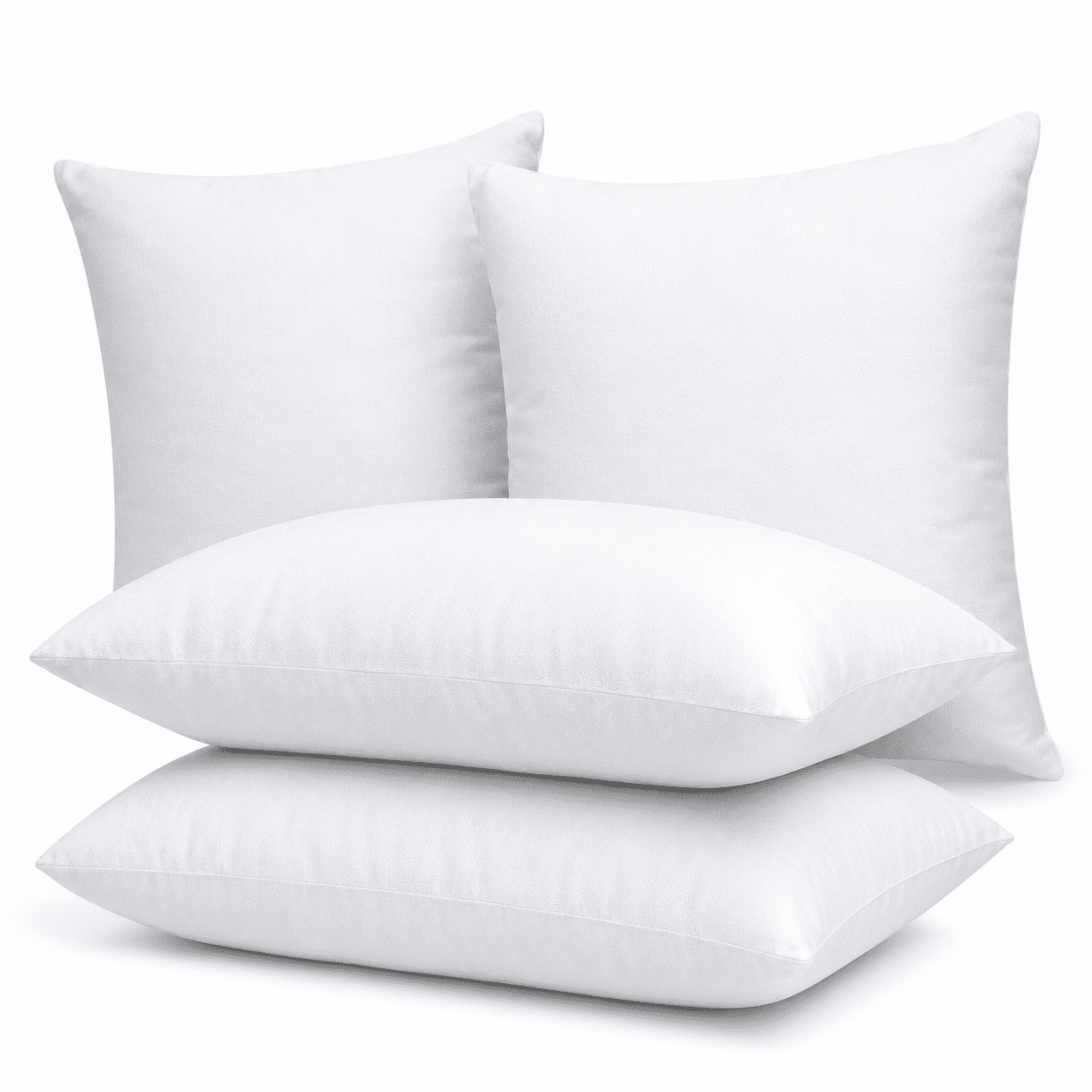 Phantoscope 18" x 18" Microfiber Decorative Pillow Insert, 4 Pack