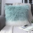 thumbnail image 1 of Phantoscope Decorative New Luxury Series Merino Style Multiple Color Blue white Fur Throw Pillow Case Cushion Cover 18inch x 18inch, 1 of 4