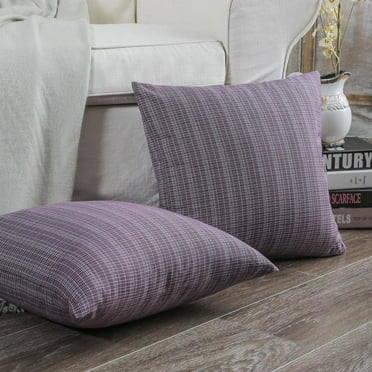 Phantoscope 18" x 18" Modern, Contemporary, Transitional Black Plaid Polyester Throw Pillow , ( 2 Count)
