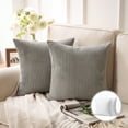 thumbnail image 1 of Phantoscope 18" x 18" Modern, Contemporary, Transitional Gray Striped Polyester Throw Pillow , ( 2 Count), 1 of 6