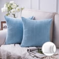thumbnail image 1 of Phantoscope 18" x 18" Modern, Contemporary, Transitional Light Blue Striped Polyester Throw Pillow , ( 2 Count), 1 of 6