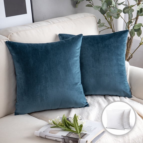 Phantoscope 18" x 18" Modern Dark Blue Polyester Throw Pillow , ( 2 Count)