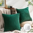 thumbnail image 1 of Phantoscope 18" x 18" Modern Dark Green Chevron Polyester Throw Pillow , ( 2 Count), 1 of 6