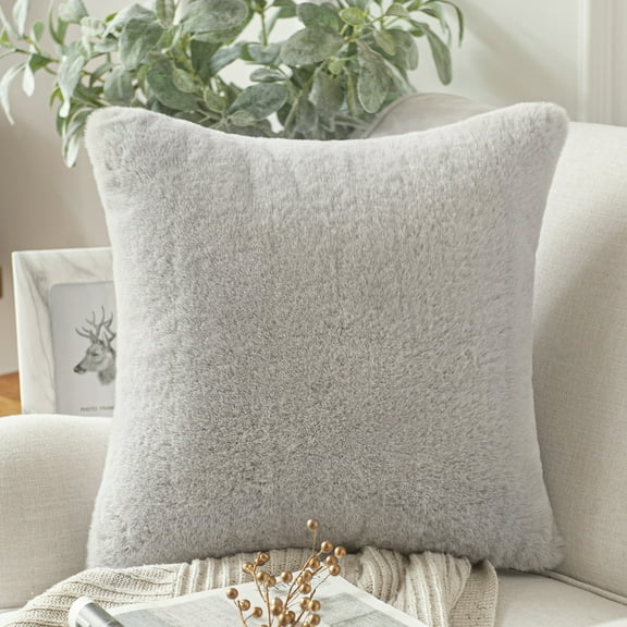 Phantoscope 18" x 18" Modern Gray Polyester Throw Pillow