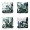 thumbnail image 1 of Phantoscope 18" x 18" Modern Green Leaves Tropical Polyester Throw Pillow , ( 4 Count), 1 of 4