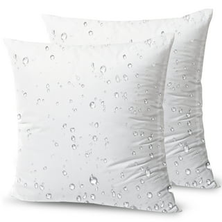 JOJOGOGO Outdoor Throw Pillow Inserts 18x18 Waterproof Set of 4 Premium  Water Resistant White Outdoor Pillows 18 x 18 for Patio Furniture Garden  Chair