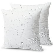 Phantoscope 18 x 18 Outdoor Pillow Inserts - Pack of 2 Square Form Water Resistant Decorative Throw Pillows, Made in USA