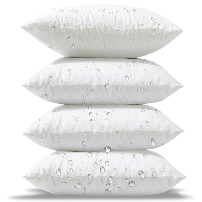 Phantoscope 18 x 18 Outdoor Pillow Inserts - Pack of 4 Square Form Water  Resistant Decorative Throw Pillows, Made in USA 