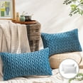 thumbnail image 1 of Phantoscope 20" x 12" Modern Blue Chevron Polyester, Velvet Throw Pillow , ( 2 Count), 1 of 6