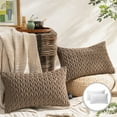 thumbnail image 1 of Phantoscope 20" x 12" Modern Brown Chevron Velvet, Polyester Throw Pillow , ( 2 Count), 1 of 6