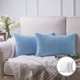 thumbnail image 1 of Phantoscope 20" x 12" Modern, Contemporary, Transitional Light Blue Striped Polyester Throw Pillow , ( 2 Count), 1 of 6