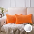 thumbnail image 1 of Phantoscope 20" x 12" Modern, Contemporary, Transitional Orange Striped Polyester Throw Pillow , ( 2 Count), 1 of 6