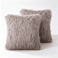 thumbnail image 1 of Phantoscope 20" x 20" 2-Pack Faux Fur Decorative Throw Pillows, Plush Cushions with Inserts for Couch, Bed, Chair, Beige, 1 of 8
