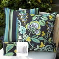 thumbnail image 1 of Phantoscope 20 x 20 Outdoor Pillows Dark Green Floral Printed Decorative Throw Pillow, (Set of 2), 1 of 7