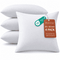 thumbnail image 1 of Phantoscope Throw Pillow Inserts, 20 x 20 inch, 4 Pack, Hypoallergenic Polyester Square Pillow Forms for Couch and Bed, 1 of 9
