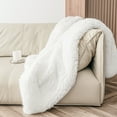 thumbnail image 1 of Phantoscope Alpaca Fleece Blanket Soft Plush Throw Blanket for Couch, Bed, 50"x 60", Off White, 1 Pack, 1 of 4