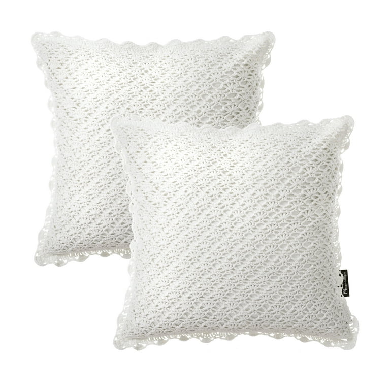 The Sak Home 18 x 18 Pillow Cover, Crochet Floormats & Pillows