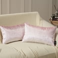 thumbnail image 1 of Phantoscope Bronzing Gold Foil Printed Cut Pile Velvet with Gilding Metallic Shiny Decorative Throw Pillow, 12" x 20", Pink Silver, 2 Pack, 1 of 5