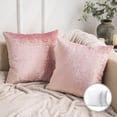 thumbnail image 1 of Phantoscope Throw Pillow Set of 2, 18x18 inch, Velvet with Gilding Metallic, Pink, Decorative Couch Pillow, 1 of 5