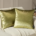 thumbnail image 1 of Phantoscope Bronzing Gold Foil Printed Cut Pile Velvet with Gilding Metallic Shiny Decorative Throw Pillow, 20" x 20", Green Gold, 2 Pack, 1 of 5
