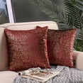 thumbnail image 1 of Phantoscope Bronzing Gold Foil Printed Cut Pile Velvet with Gilding Metallic Shiny Decorative Throw Pillow Covers, 18" x 18", Red, 2 Pack, 1 of 5