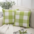 thumbnail image 1 of Phantoscope Christmas holiday Decorative Buffalo Checker Plaids Series Throw Pillow Covers, 18" x 18", Green and White, 2 Pack, 1 of 5