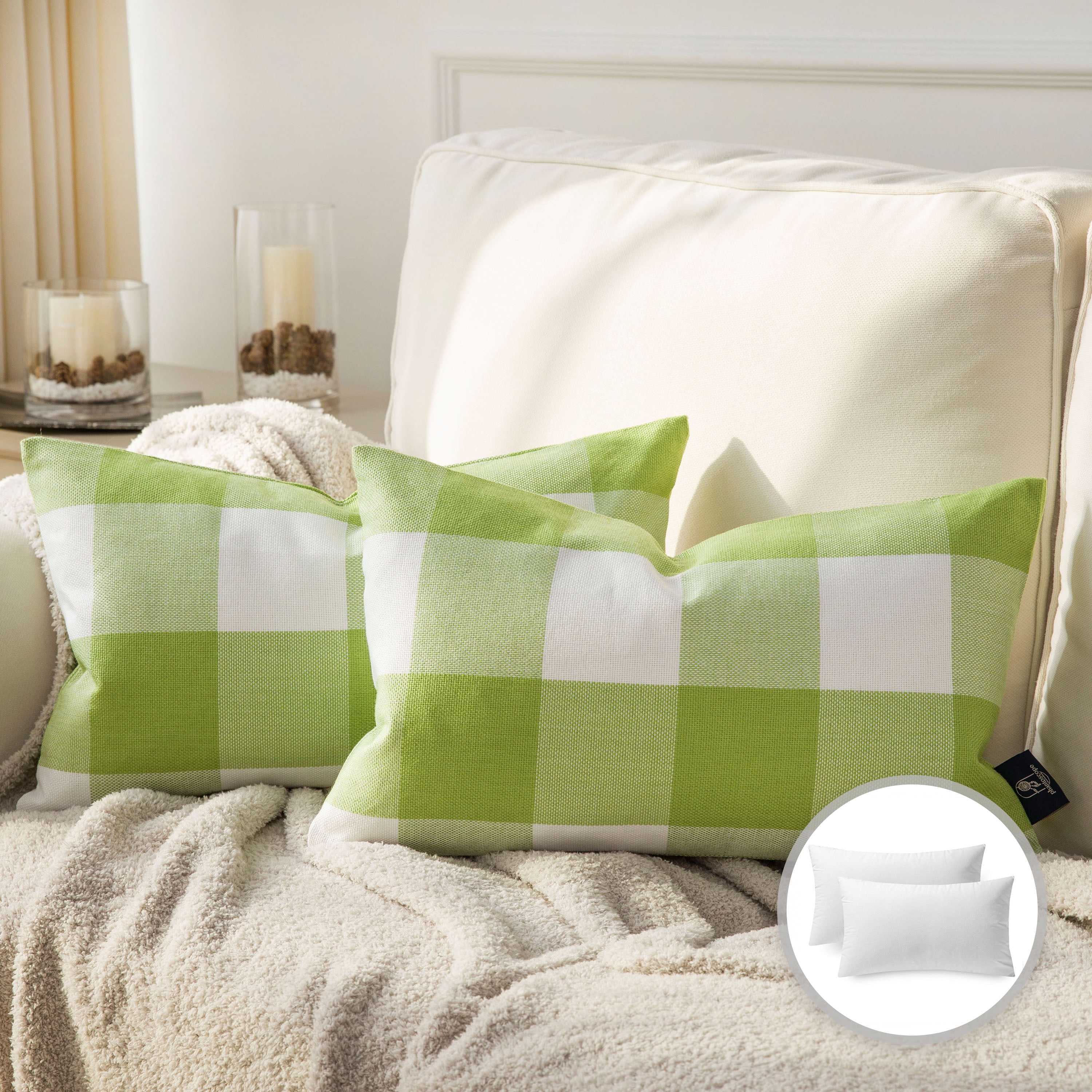 Phantoscope Buffalo Checker Plaids Series Cushion Decorative Throw Pillow 12 x 20