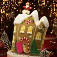 thumbnail image 1 of Phantoscope Christmas Series Decorative Teddy Plush Gingerbread House Decorative Pillow,light coffee,17.5 x 16 inch, 1 of 5